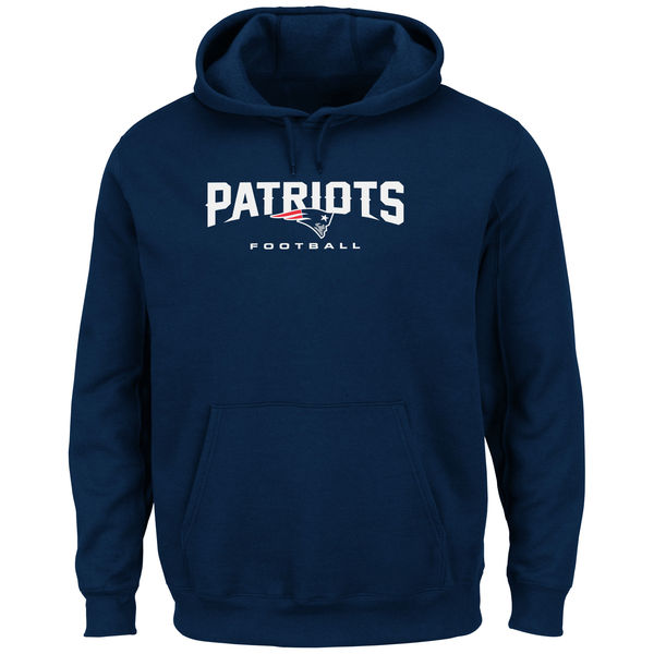 Men New England Patriots Critical Victory Pullover Hoodie Navy Blue
